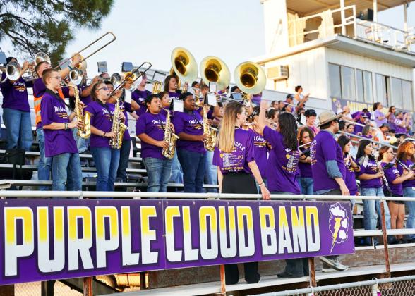 A LOT OF NOISE The Purple Cloud Band was busy Friday night playing the fight sone with each Moul touchdown