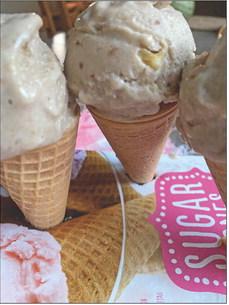 NICE CREAM This bananabread nice cream is a plantbased summer dessert made with frozen bananas, plant milk, walnuts, vanilla and cinnamon. The creamy treat offers the flavor of ice cream with natural sweetness and nutrients. It can be served immediately as soft-serve or chilled for a firmer scoop. | ANGELINA LARUE PHOTO