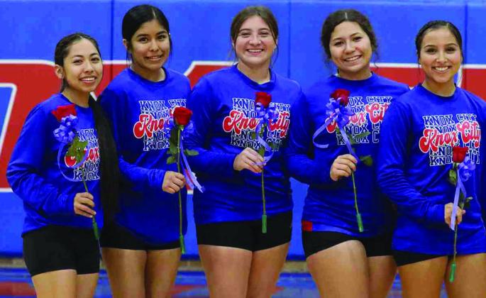 KCHS Sr. Night; Gabriel Espinal, Alize Morelos, Callie Grimsley, Devon Hernandez and Rebecca Ruiz Sheri Baty/The Knox County News-Courier