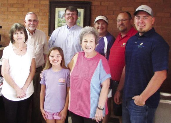 VISITORS WELCOMED First Bank Texas staff stopped in to meet their new neighbors at Town &amp;amp; Country Agribusiness. Back, from left – Lyndle Reeves, Chase Gibson, Jana Vogler, Dwayne Vogler. Front, from left – Sherry Shahan, Paisley Vogler, Linda Reddell, Jared Vogler. | DONTHOMPSON PHOTO