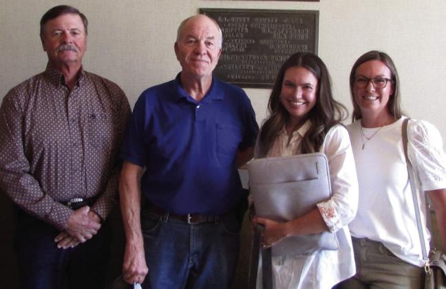 FINANCIALAIDFORTHEMEC MarkReed,RichardAlbus,McKenzie Key, and Skye Urbanczyk met with the Commissioners to request financial aid for the MEC in Munday. | DON THOMPSON PHOTO