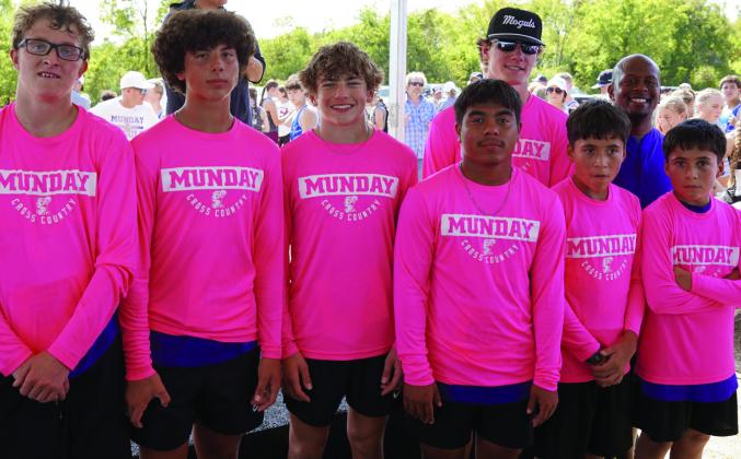 MUNDAYVARSITYBOYSHEADEDFORSTATE The cross country team of Haiden Bowman, Caisen Lee, Kyson Shahan, ConnorWillison, Edgar Perez, and Eder Perez competed at the Regional Cross Country Meet and came in 4th place and are heading to State competition. | LACI BOWMAN