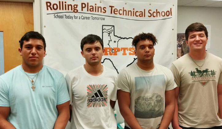 RPTS officers; president Evan Enriquez, Haskell High School; vicepresident Ryan Shaver, Knox City High School; secretary Trevor Henry of Haskell High School; treasurer Logan Isbell of Haskell High School. | COURTESY PHOTOS