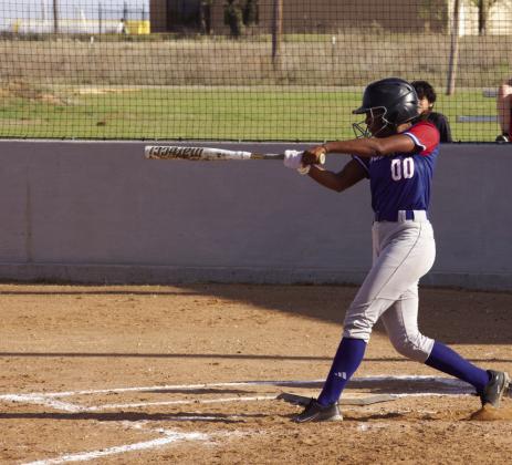 Naveah Martinez clears the bases with the Grand slam. | SHERI BATY PHOTO