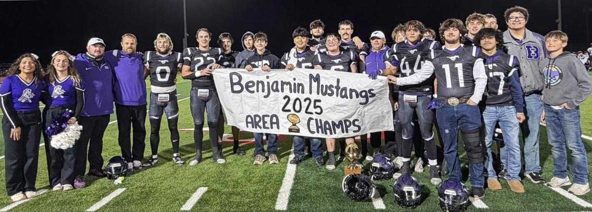 BEARNECESSITIES The Mustangs punched their ticket to regional competition by trouncing the Balmorhea Bears last Friday to claim the Area gold ball. Next up will be Jayon on Nov. 28. | COURTESY PHOTO