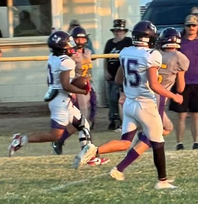 ANOTHER BIG PLAY Benjamin dominated Moran 55-0, making big play after big play on offense on Moran’s home field Sept. 17. | COURTESY PHOTO