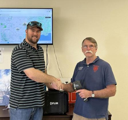 VFD DONATION The Benjamin Fire Department thanked Marcus Correale, as well as, Innergex for the donation of a thermal imaging camerausedtolocatehotspotsorhiddenfire. | COURTESYPHOTO