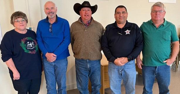 SEVERAL CANDIDATES appeared at the Courthouse in Benjamin to draw for their order on the ballot in the March Republican Primary. Present were County Clerk Lisa Cypert; County Judge Stan Wojcik; Candidate for Commissioner, Pct 1, Robert Estrada; Candidate for Sheriff, Chris Mendoza; and Candidate for Commissioner, Pct 1, Louis Baty. The Primary is March 5, 2024. A“Meet the Candidates” will be held February 10 at 10 a.m. in the Bill Baker Auditorium in Knox City. | COURTESY PHOTO