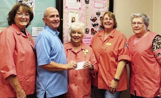 MASONS SUPPORT PINK LADIES The Pink Ladies organization provide clothing and household essentials at a bargain price and in turn support the Knox County Hospital. (L to R) Lou Vail, Greg Oliver, Leona Burkham, Darla Holmes, Sherry Calvin. | COURTESY PHOTO