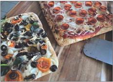 FOCACCIA PIZZA A bread recipe that is as delicious as the entertaining prep.This easy airy bread can also be used as flatbread, or a welcome addition to a charcuterie board. | ANGELINA LARUE