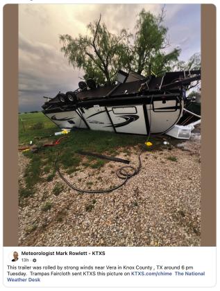 Munday takes hit in line of Knox storms Tuesday