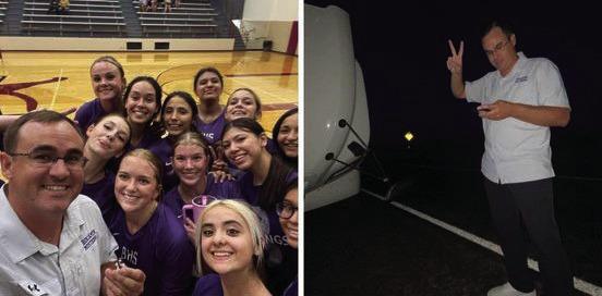 BENJAMINGIRLSVARSITYVOLLEYBALL TheLadyStangsopenedtheirseasonwithawin.Ontheway back the bus broke down and left the stranded on the side of the road. Coach Cody Propps reported that they thought it was a hot engine but after maintenance arrived it turned out the bus blew a belt, and that they left the bus to the coyotes and headed home. | COURTESY PHOTOS