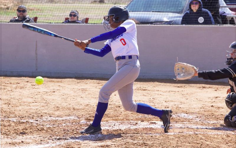 HOMERUN In Knox City’s softball game versus Jayton last week, Naveah Martinez scored an in-the-park home run.
