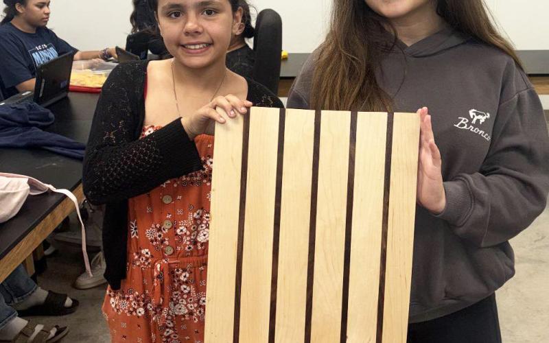 BENJAMIN WOODWORKING Benjamin ISD middle schoolers have been learning woodworking projects. Cutting boards are perfect for 7th graders because they teach measuring, tool use and finishing while producing something useful. Community members who would like to order a custom handmade cutting board shoutld contact Terry Utley at the school. | COURTESY PHOTO
