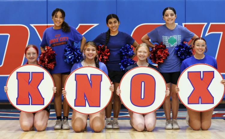 KNOX CITY HS CHEER CAMP 2026 was held this week. Front row, from left: Kennedy Blackburn, Lexi Abila, Eren Howeth, Anna Martinez. Back row, from left: Abigail Young, Ximena Samano, Bella Depippo. MORE SPOTLIGHT PHOTOS, PAGE 4 | SHERI BATY PHOTOS