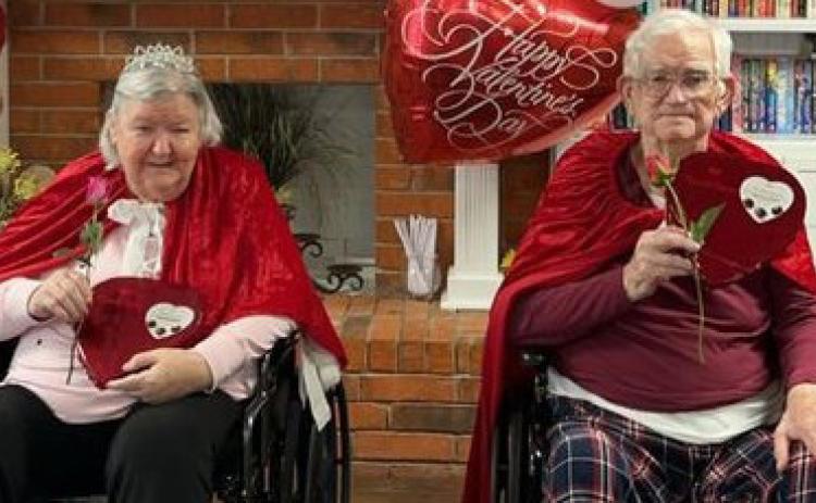 2024 VALENTINE KING AND QUEEN Carl Kisinger and Jan Carver were crowned at the Munday Nursing Center Valentine’s Day Party. | COURTESY PHOTO