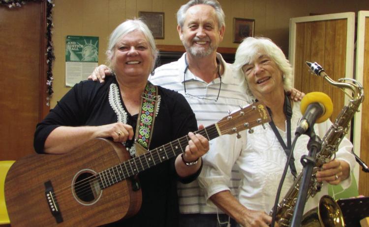 KC TUNES Publisher Barbara Brannon, News Editor Don Thompson, and Columnist Hanaba Welch enjoyed the music and fellowship Oct. 3 at the monthly music program at the Aging Center in Knox City. Brannon and Welch contributed their musical talents to the jam session. | PHOTO BY PINEY BRAMLET