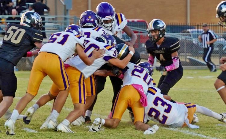 MOGULS COME UP SHORT The Munday Moguls came up short against the Haskell Indians last Friday. The opening kickoff looked good for Munday as the Haskell ball carrier was stopped by the Mogul defense; however, Munday went on to lose to the Indians 44-20. | LACI BOWMAN PHOTO