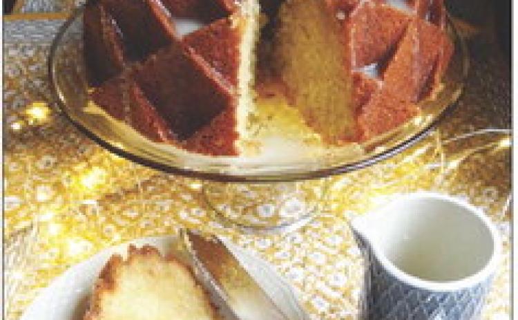 STAR OF THE SHOW A simple Bundt cake can easily be a showstopper for your table, especially when it’s as dense and decadent as this Coconut Cream Pound Cake. | ANGELINA LaRUE PHOTO