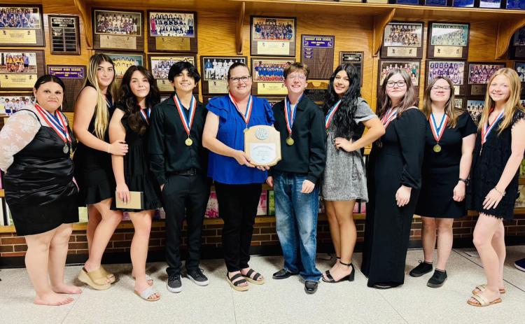 KC ADVANCES Congratulations go to the Knox City One Act Play cast and crew for advancing to the Bi-District round at the District 16A contest which will be Tuesday, March 31 at Munday High School. Individual Awards go to: Best Performer: Coltan Cox, All-Star Cast: Gabi Martinez, Honorable Mention All-Star Cast: Lexi Abila and Becca Lewis. | COURTESY PHOTO