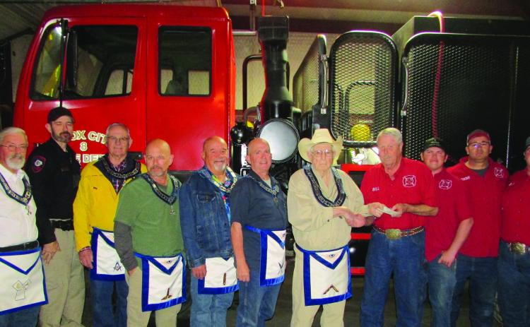 Knox City VFD receives donation. Don Thompson/The Knox County News-Courier