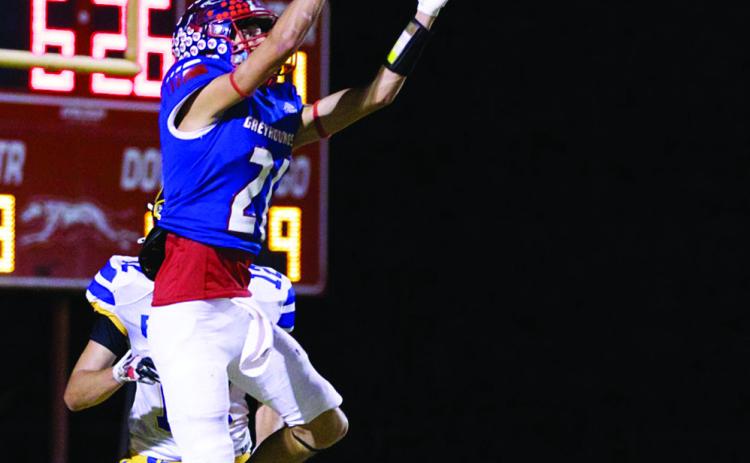 INTERCEPTION Jerry Grayson intercepts the ball in the endzone. | SHERI BATY PHOTO