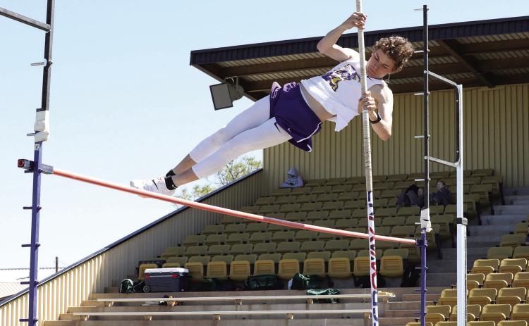 MHS Haiden Bowman set the bar high in pole vault competition Sheri Baty/The Knox County News-Courier
