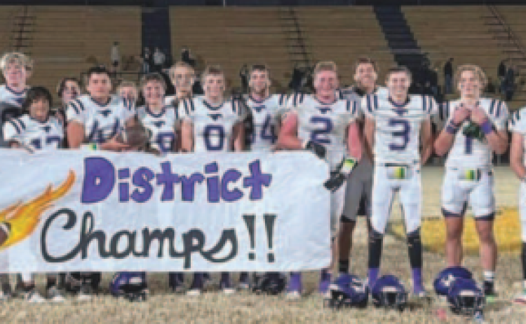 PLAYOFF-BOUND The Benjamin Mustangs won their district last week with a 56-8 victory over Crowell. As the defending state champs they enter the postseason with the momentum of a district championship and an undefeated regular season.