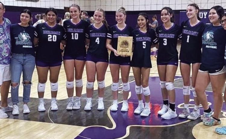 CHAMPIONS LADY STANGS Hard playing and coaching landed the Benjamin Lady Stangs on top at the Marlboro Man Volleyball Tournament. | COURTESY PHOTO