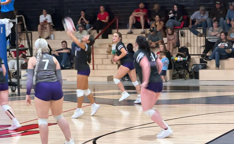 RIGHTBACKATYA A quick return sometimes does the trick Benjamin faced always tough Aspermont on the road losing in 3 sets Tuesday, Sept. 29. | COURTESY PHOTO