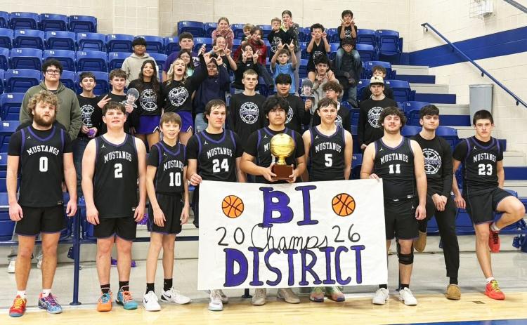 PLAYOFFWINThe Benjamin Mustangs boys basketball team secured a 71-66 bi-district playoff win against the Aspermont HornetsTuesday night in Stamford to win a bi-district gold ball. Stay tuned to the News-Courier Facebook page for next playoff schedule info. MOREBASKETBALL ACTION, PAGE 6 | COURTESY PHOTO