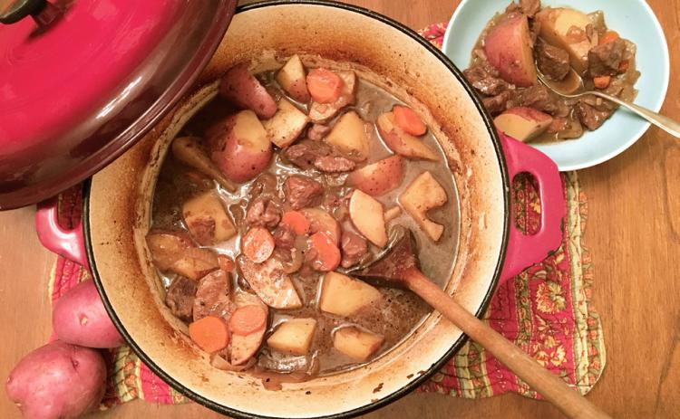 SPICY STEW Take the chilly edge off of January with this easy-tomake 2-chile-pod beef stew. | ANGELINA LA RUE