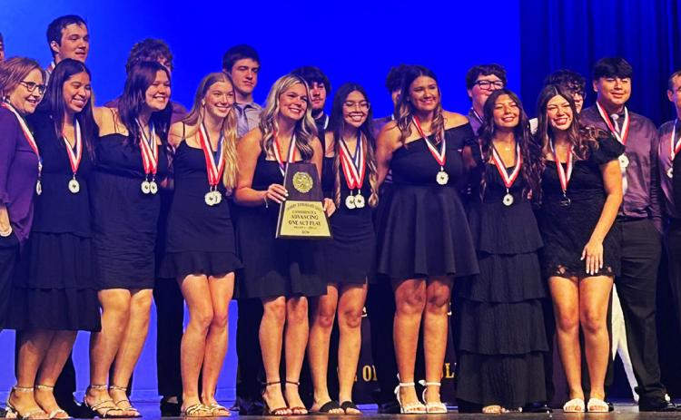ADVANCING TO REGIONAL Benjamin High School’s One Act Play troupe advanced to regional competition with its production of “Kimberly Akimbo.” Regional competitions are slated for April 23 in San Angelo. | TROY PARTON
