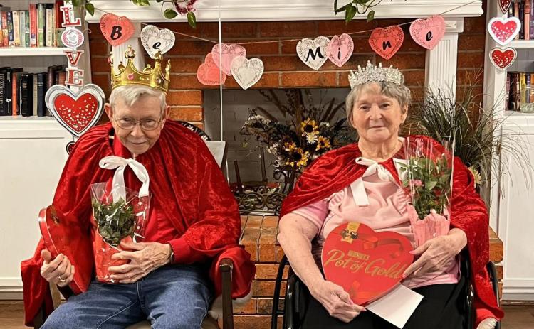 ROYALTY FOR A DAY The Munday Nursing Center crowned King Jerry Stickland and Queen Shirley Smith as Valentine’s Royalty for a Day. | COURTESY PHOTO