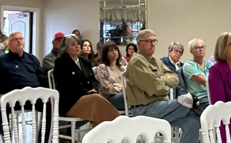TACKLING THE TOUGH QUESTIONS Fourteen-year Texas House veteran James Frank (Dist. 69) discussed his background in the legislature with Knox County constituents gathered to discuss multiple topics. | TROY PARTON