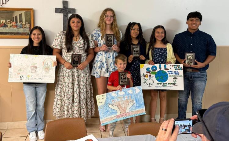KNOXCITYHONORS Lastweek these KCOB students were honored at the Wichita Brazos Soil and Water Conservation banquet for winning the Poster and Essay Contest. | COURTESY PHOTO