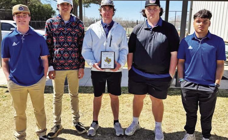 KNOX CITY GOLFTEAM GREYHOUNDS seniors Blake Abila, Jayden Delosrios, Cameron Hernandez, Jay Rick McGaughey and John Cross Utley. | KATE BROWN PHOTO