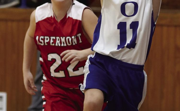 Izaiah Trevino goes up for two points Sheri Baty/The Knox County News-Courier