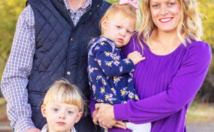 TEXAS NATIVE ANDREW EUDY comes to Munday CISD with his wife, Shelly (right) and children Luke (left) and Ashton (center). | COURTESY PHOTO