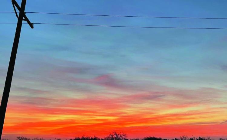 This photo was taken from Hwy. 6 at the Copper Breaks State Park entrance, about 6:45 a.m. Photo by Don Thompson