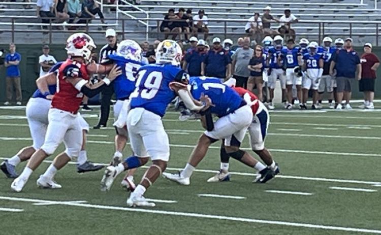 ALL-STAR FOOTBALL Elijah Trevino, Benjamin High School Class of 2026, represented the Benjamin Mustangs in the 2026 TSMCA Division 2 Football All-Star Game on June 20 at Memorial Stadium. | RUSS MORRIS