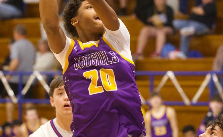 INWITHTHEREBOUND TheMogulsinwiththereboundballhawk in last Friday, Jan. 9 match-up against the Knox City Greyhounds in their second district game of the season. | SHERI BATY PHOTO