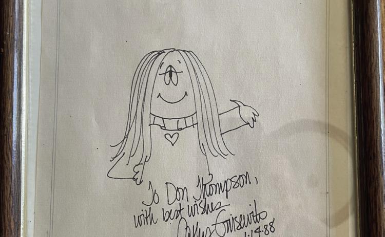CATHY’S SELF PORTRAIT Cartoonist Cathy Guisewite wrote this caricature self-portrait “is as close as I have to a photo.” | DON THOMPSON PHOTO