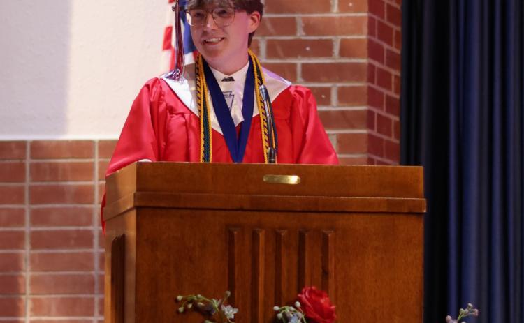 ATKNOXCITYHIGHSCHOOLGRADUATION Valedictorian Coltan Cox gave an inspirational address.