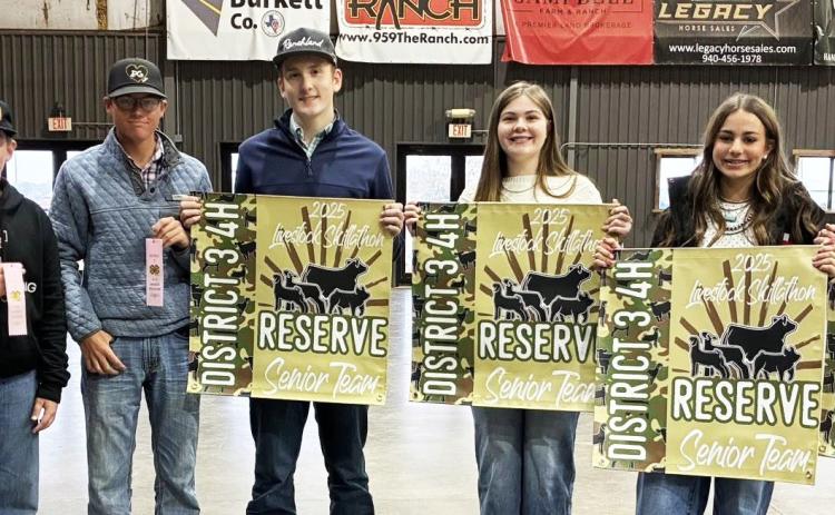 KNOX 4-H SENIORTEAMSTOP 5 in the District 3 Livestock Skill-a-Thon and Ag Product ID competitions in Graham on Thursday, Dec. 4. | COURTESY PHOTO