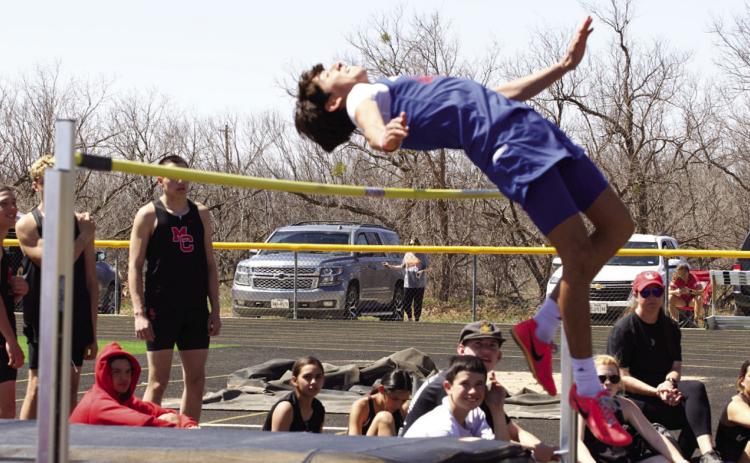 Joe Adam Morelos clears in bar in the High Jump. | SHERI BATY PHOTOS