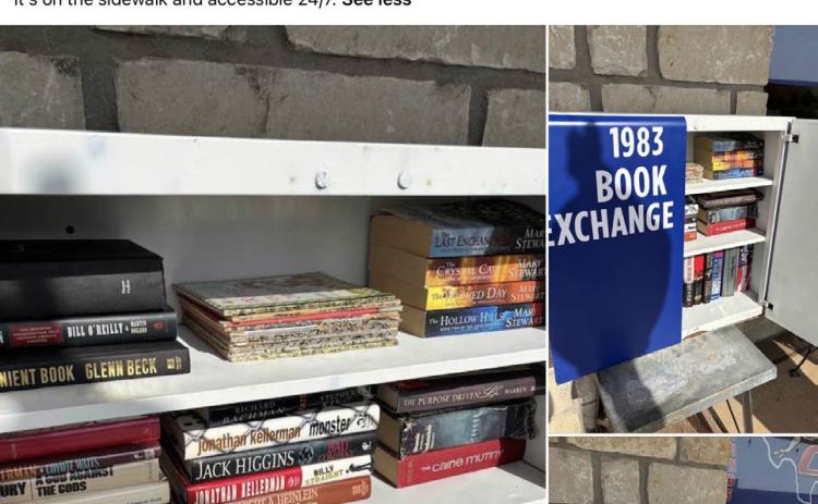 “This is our newest addition for the community!” posted the good folks at B1983 Coffee in downtown Knox City this week.“We have stocked it with various books (including children’s books) that we have acquired. We want everyone to take advantage of this and come find a book that might interest you and share one back for others to enjoy. It’s on the sidewalk and accessible 24/7.” | FACEBOOK