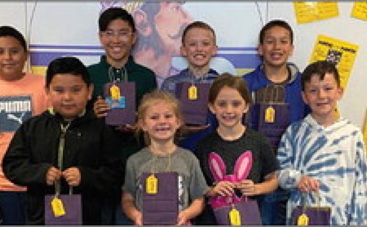 1st Charli Urbanczyk, Sidney Johnson 2nd grade- Titan Harrimon, Luis Gonzalez 3rd grade-Aria Albus, Annalise Valimont 4th grade- Marcos Carmona, Judah Clark 5th grade- Hayden Ford, Juan Pablo Gonzalez