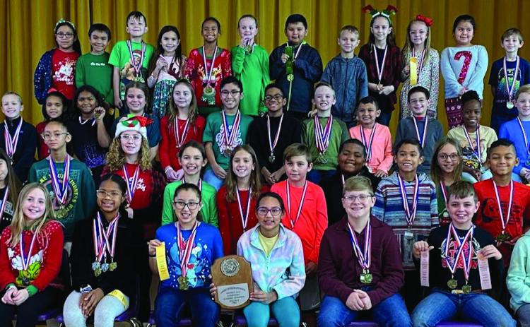 Munday Elementary School hosted the District 16A UIL Academic Meet competition on Dec. 7. Seven schools competed in the meet. Munday won the meet with 646.67 points. Benjamin was the meet runner up with 329.33 points. Placing third was Harrold with 260.33 points followed by Crowell, Electra, Chillicothe and Northside. Courtesy photo