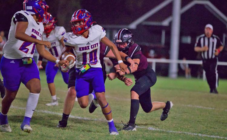 BREAKING THE TACKLE Hunter Lerma breaks the Northside defenders tackle and gets 6. | SHERI BATY PHOTO